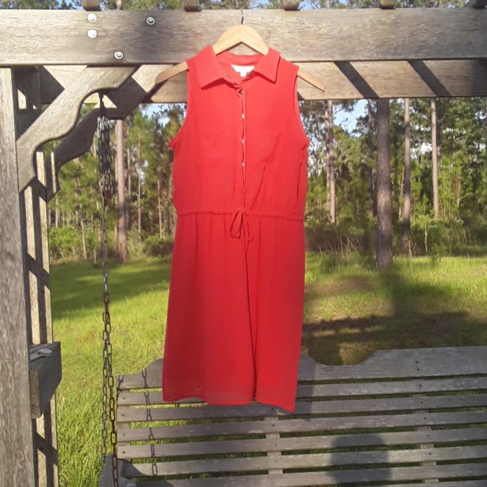Charming Charlie Coral Summer  Sleeveless Dress Small